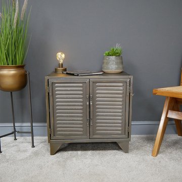 Cabinet - grey metal - 2 door - small