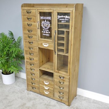 Hall cabinet - multi drawer - 2 door - large - wooden