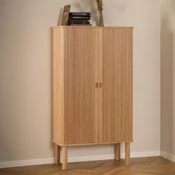 Langley hall cabinet - 2 door - fluted - oak
