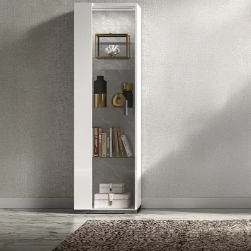 Modern mara vitrine - 1 door lhf - white