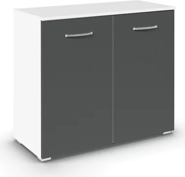 Aditio cupboard - 2 door - alpine white & metallic dark grey