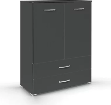 Aditio cupboard - 2 door - 2 bottom drawer - metallic dark grey