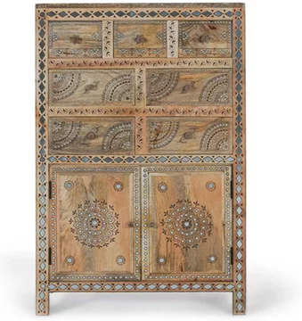 Savona hall cabinet - mango wood - painted - 2 door