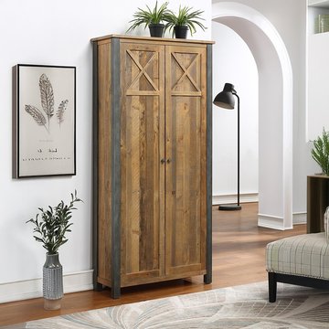 Urban elegance reclaimed wood storage cabinet