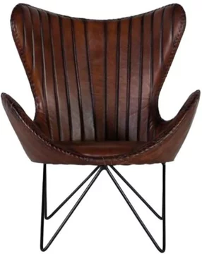 Durango chair - brown leather butterfly