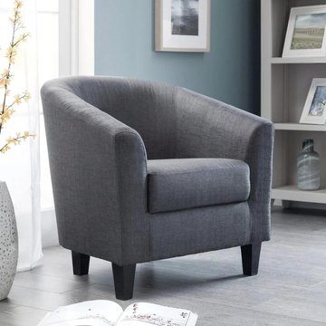 Hugo grey fabric tub chair