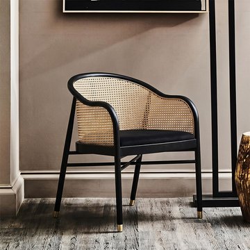 Corso chair - black wood and rattan