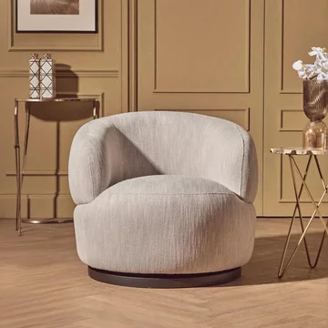 Bordo swivel chair - curved - grey fabric