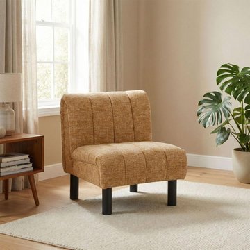 Lily accent armless chair - mustard - fabric