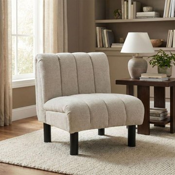 Lily accent armless chair - oatmeal - fabric