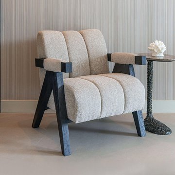 Clover natural fabric accent chair