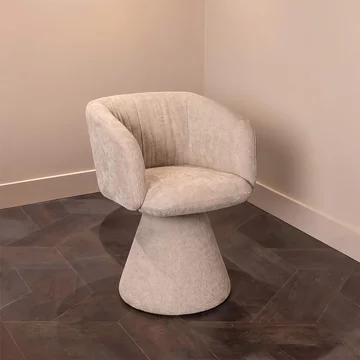 Madeline cream fabric swivel chair