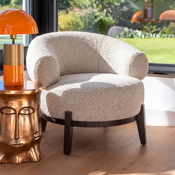 Montana lounge chair - chunky - natural - fabric and wood
