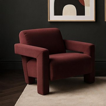 Apex accent armchair - burgundy velvet - fabric