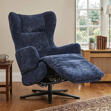 Elevate electric lounge armchair - dual motor - navy - fabric