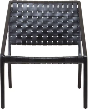 Kendari chair - black woven leather with teak wood