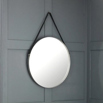 Opera hanging mirror - round - silver