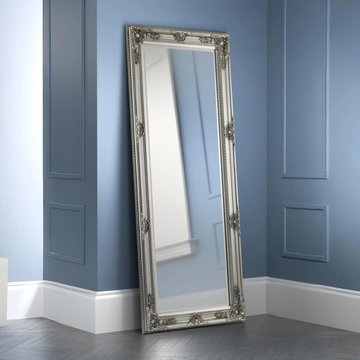 Palais tall leaner mirror - rectangular - pewter