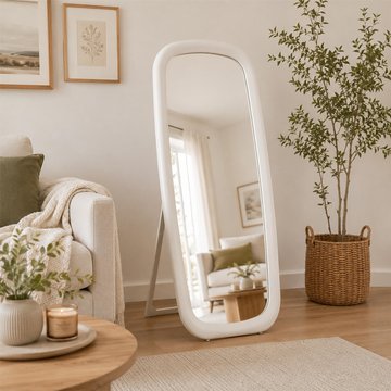 Cheval mirror - white painted - wood - 80cm x 180cm