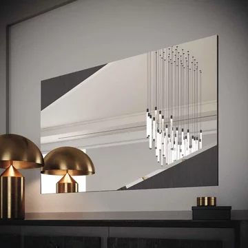 Krystal italian wall mirror - medblue birch gloss