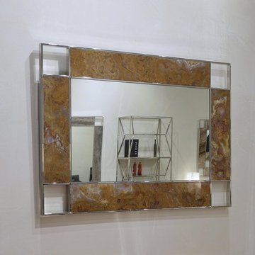 Inlay rectangular wall mirror - marble - variation available