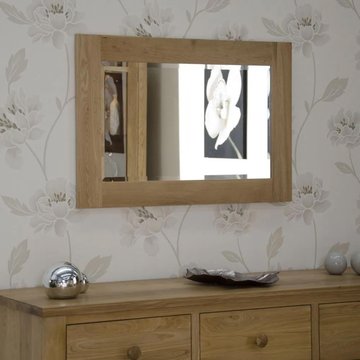Opus wall mirror - small - 72cm x 102cm - oak