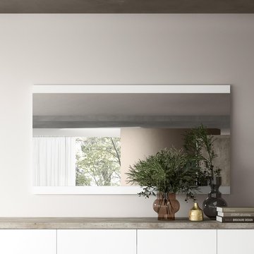 Modern treviso wall mirror - white