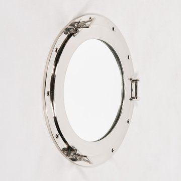 Port hole mirror - silver - round - 38.5cm x 38.5cm