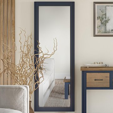 Splash blue wall mirror - rectangular - 50cm x 150cm