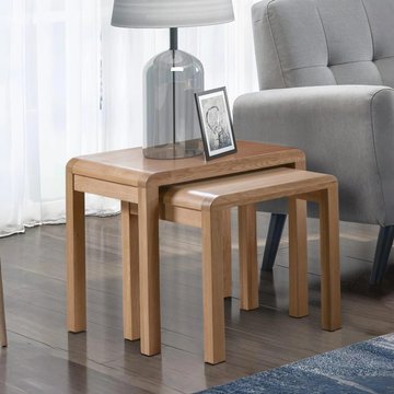 Curve nest of tables - set of 2 - small - oak