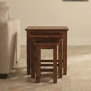 Indian sheesham chunky nest of 3 tables
