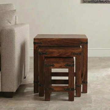 Indian sheesham nest of 3 tables