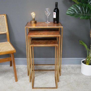 Nest of tables - copper - set of 3