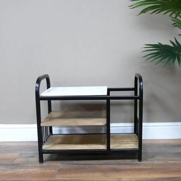 Shoe rack - black metal - small
