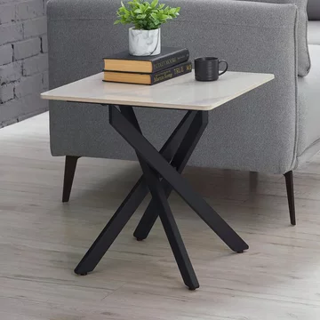 Bradley lamp table - square - white ceramic