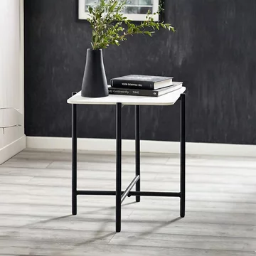 Siena lamp table - square - white ceramic