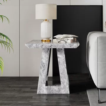 Milan side table - square - grey marble