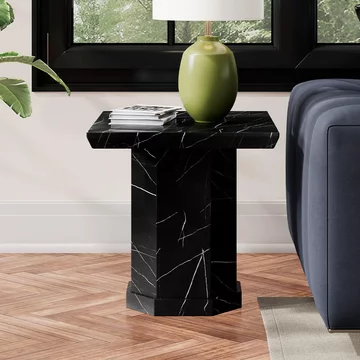Naples side table - square - black marble