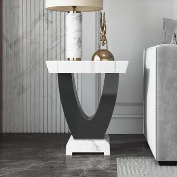 Clearance - madrid side table - white marble