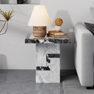 Venice side table - armani grey marble