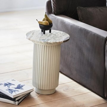 Erie side table - round - ivory marble