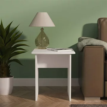 Knightsbridge lamp table - white gloss