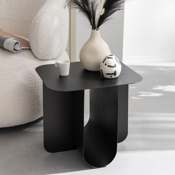 Side table - square - black - metal