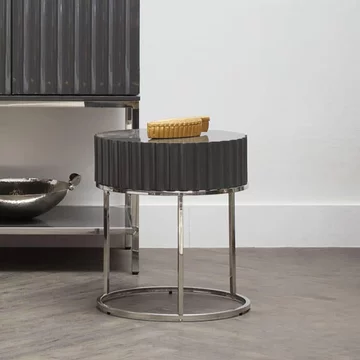 Genoa side table - round - grey
