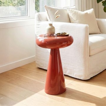 Brix sam side table - round - amber - metal