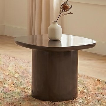 Almundi end table - square - chocolate brown - gloss
