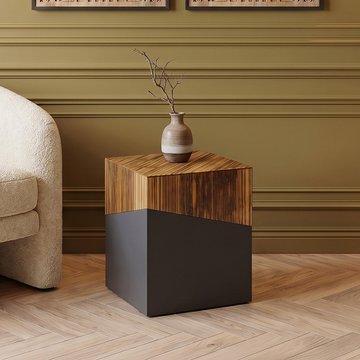 Gabor side table - square - natural bamboo wood