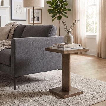 Foley end table - square - antique brass - aluminium