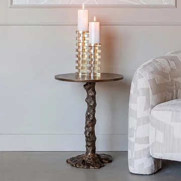 Misty end table - round - bronze - aluminium