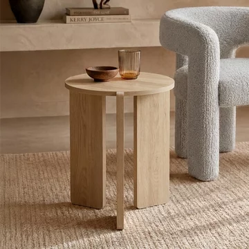 Halo side table - round - oak - wood
